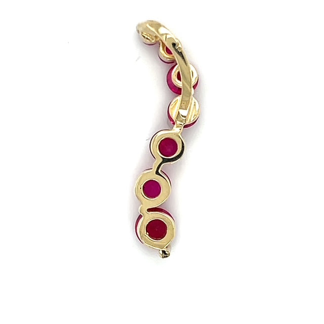 14K Yellow Gold Ruby Pendant; 1.8DWT; 2.7g