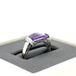 14K White Gold Diamond & Amethyst Lady's Ring; 0.10CTW; Size 7