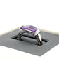 14K White Gold Diamond & Amethyst Lady's Ring; 0.10CTW; Size 7