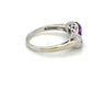 14K White Gold Diamond & Amethyst Lady's Ring; 0.10CTW; Size 7