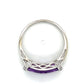 14K White Gold Diamond & Amethyst Lady's Ring; 0.10CTW; Size 7