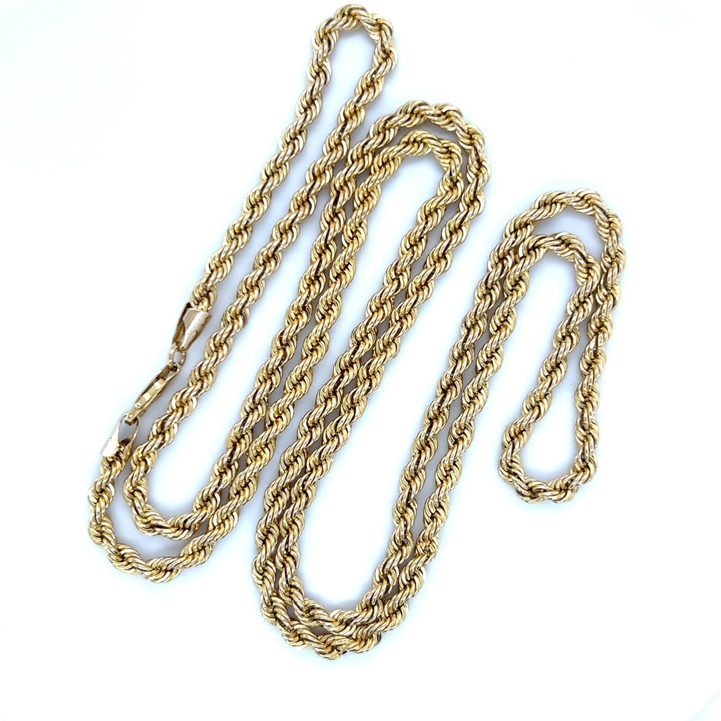 10K Yellow Gold 30" Rope Chain; 10.2g