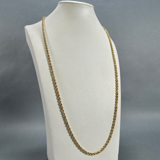 10K Yellow Gold 30" Rope Chain; 10.2g