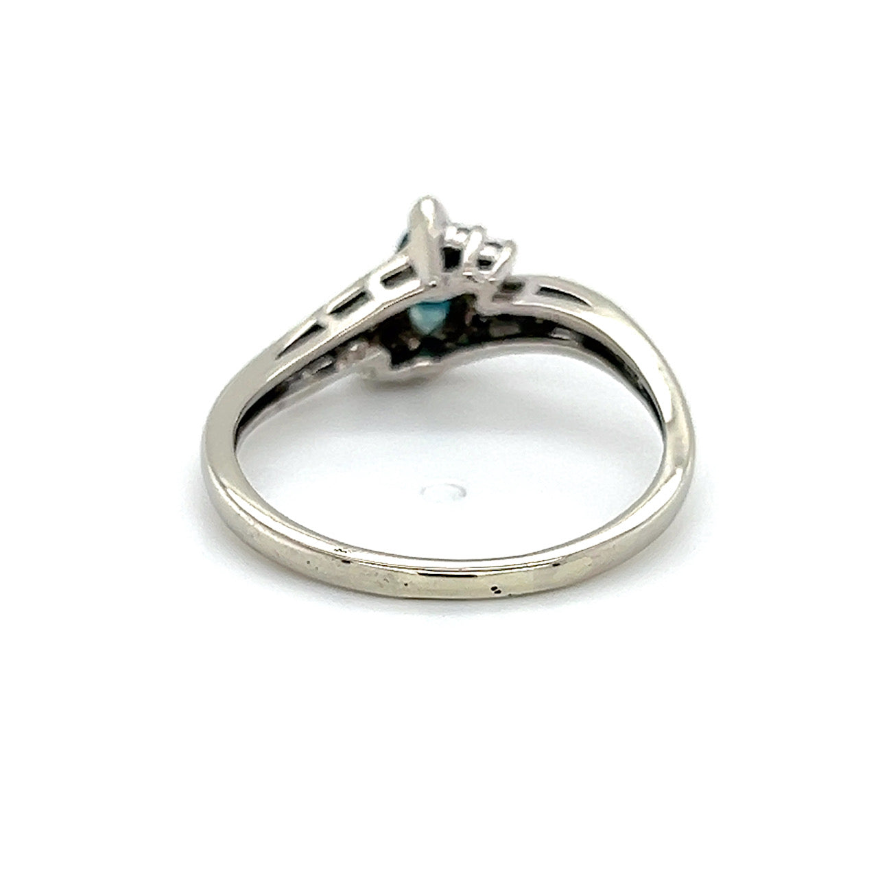 10K White Gold Diamond & Sapphire Lady's Ring; 0.5CTW; 2.5g; Size 9