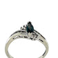 10K White Gold Diamond & Sapphire Lady's Ring; 0.5CTW; 2.5g; Size 9