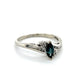 10K White Gold Diamond & Sapphire Lady's Ring; 0.5CTW; 2.5g; Size 9