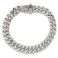 10K White Gold Diamond 8" Cuban Bracelet; 16DWT; 2.0CTW
