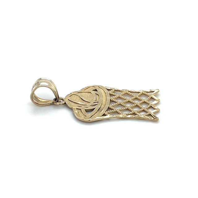 10K Yellow Gold Basketball Hoop Pendant; 1.1DWT; 1.8g