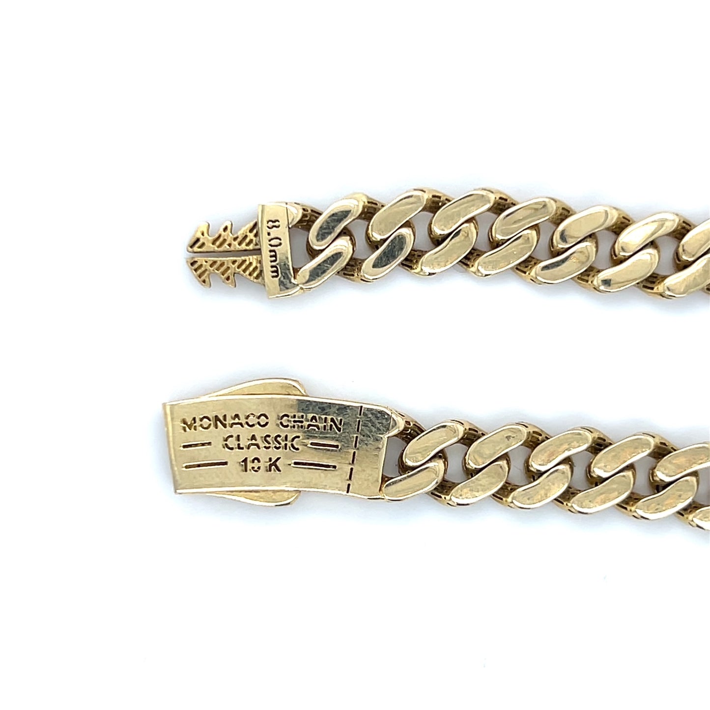10K Yellow Gold 22" Monaco Curb Link Chain Necklace; 23.8g