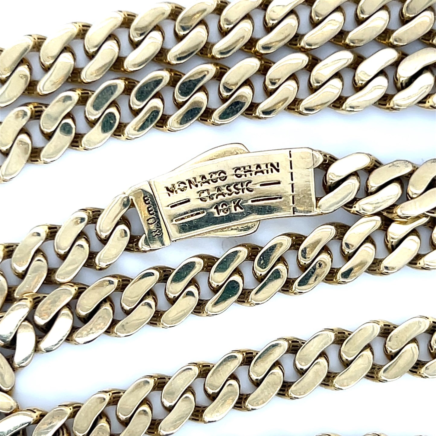 10K Yellow Gold 22" Monaco Curb Link Chain Necklace; 23.8g
