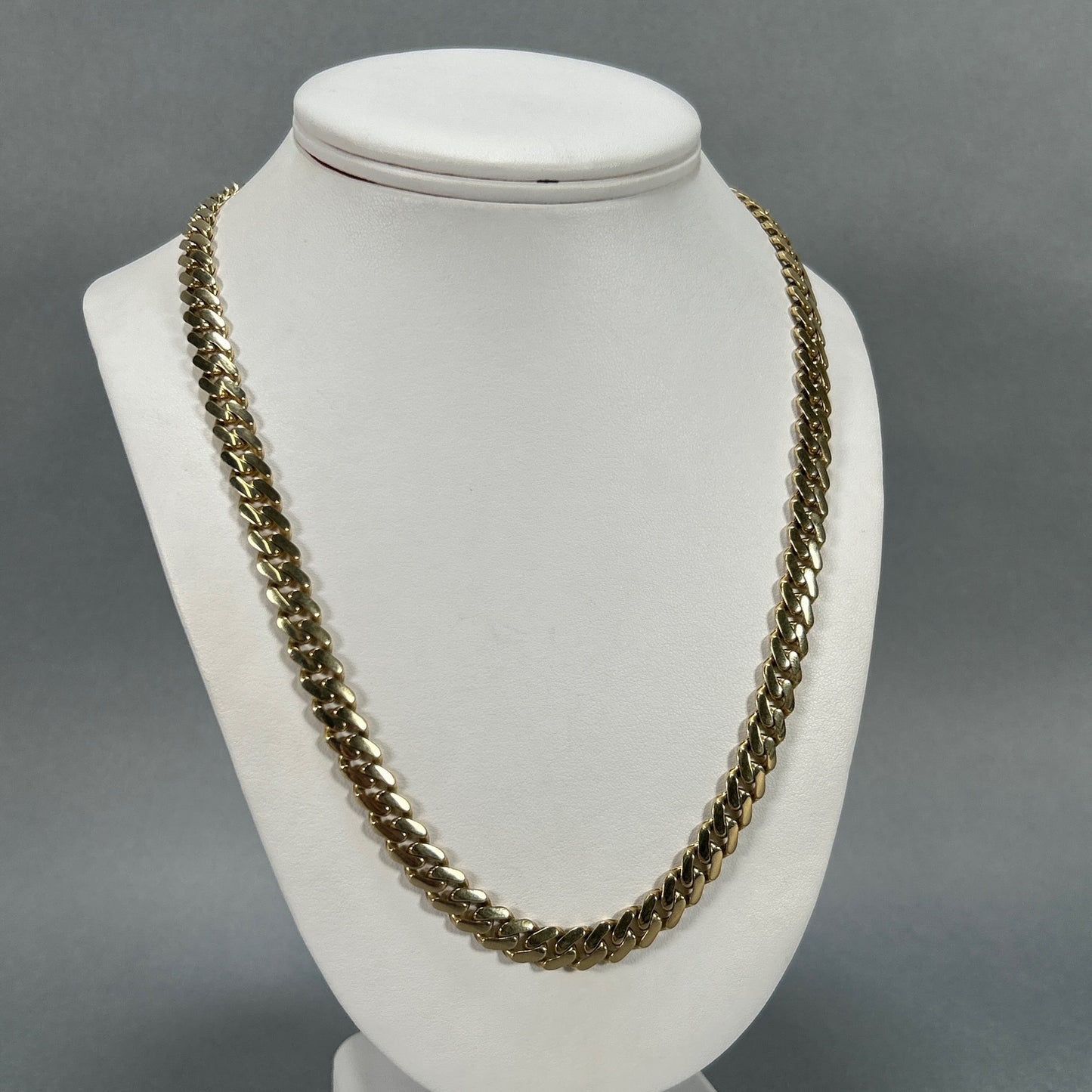 10K Yellow Gold 22" Monaco Curb Link Chain Necklace; 23.8g