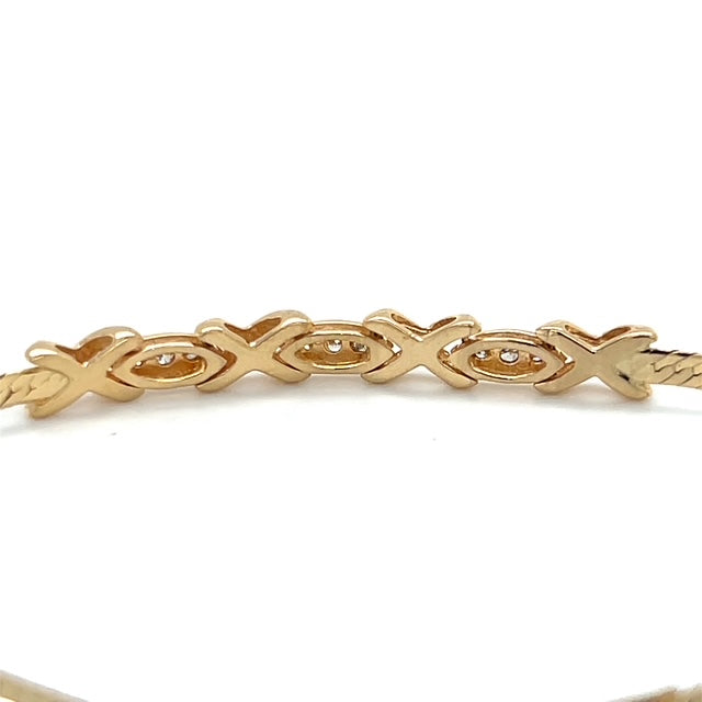 14K Yellow Gold Diamond 7" Bracelet; 2.9DWT; 0.25CTW; 4.6g