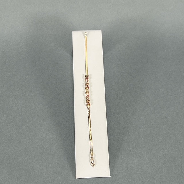 14K Yellow Gold Diamond 7" Bracelet; 2.9DWT; 0.25CTW; 4.6g