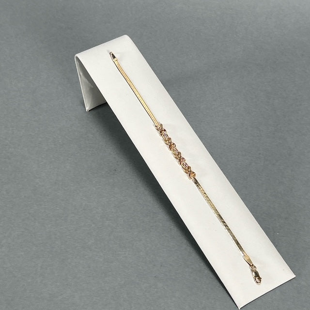 14K Yellow Gold Diamond 7" Bracelet; 2.9DWT; 0.25CTW; 4.6g