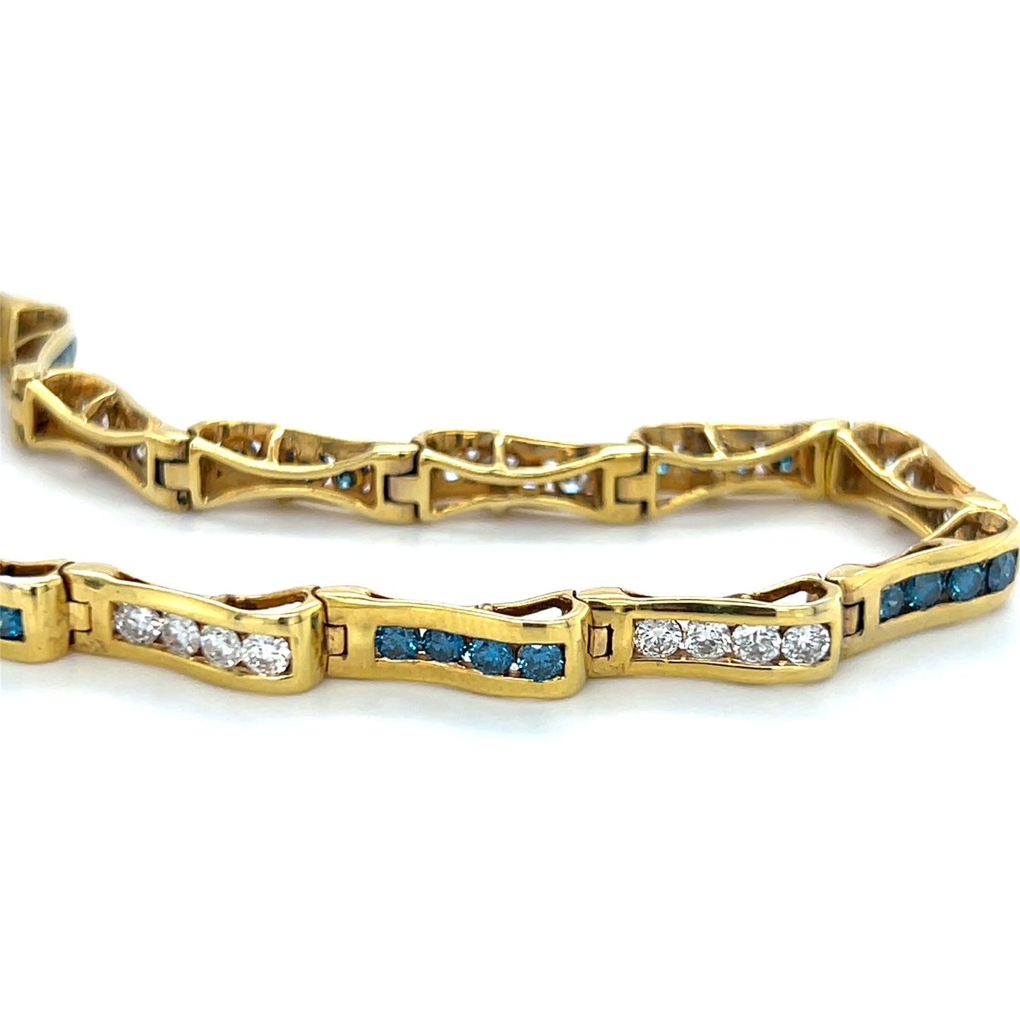 14K Yellow Gold Diamond 7" Bracelet; 3.50CTW; 14.9g