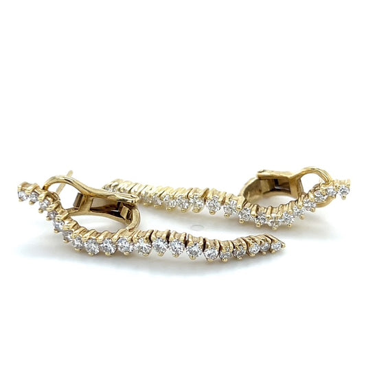 14K Yellow Gold Diamond Earrings; 1.00CTW; 4DWT