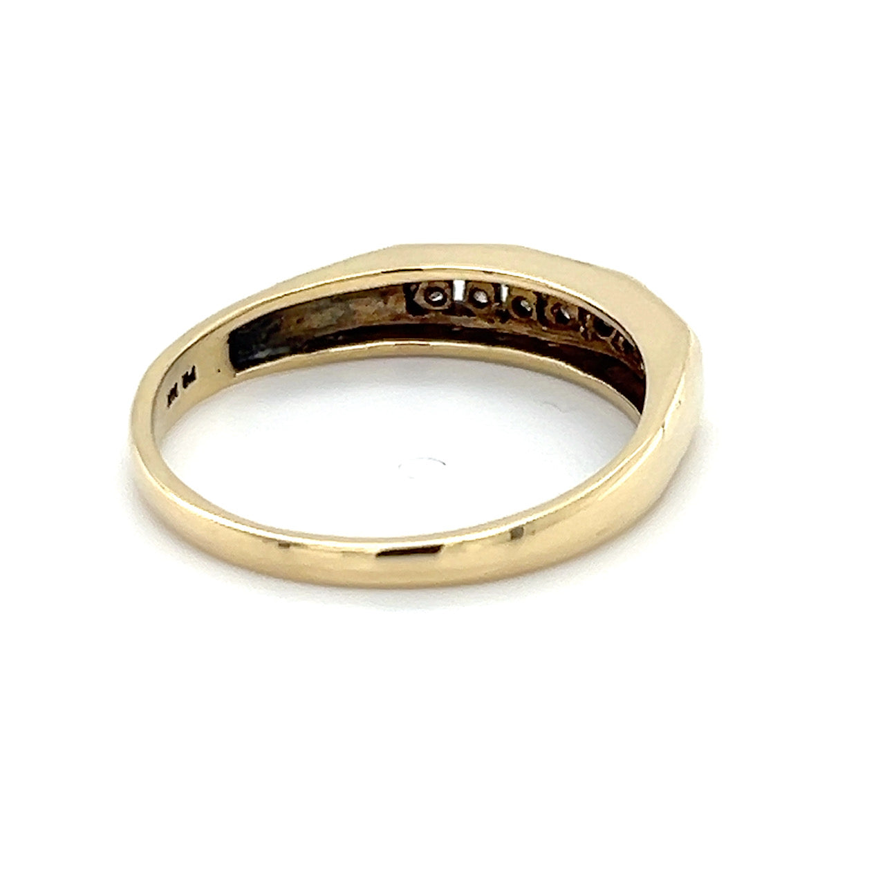 14K Yellow Gold Diamond Accent Wedding Band; 0.10 CTW; 3.5g; Size 9.5