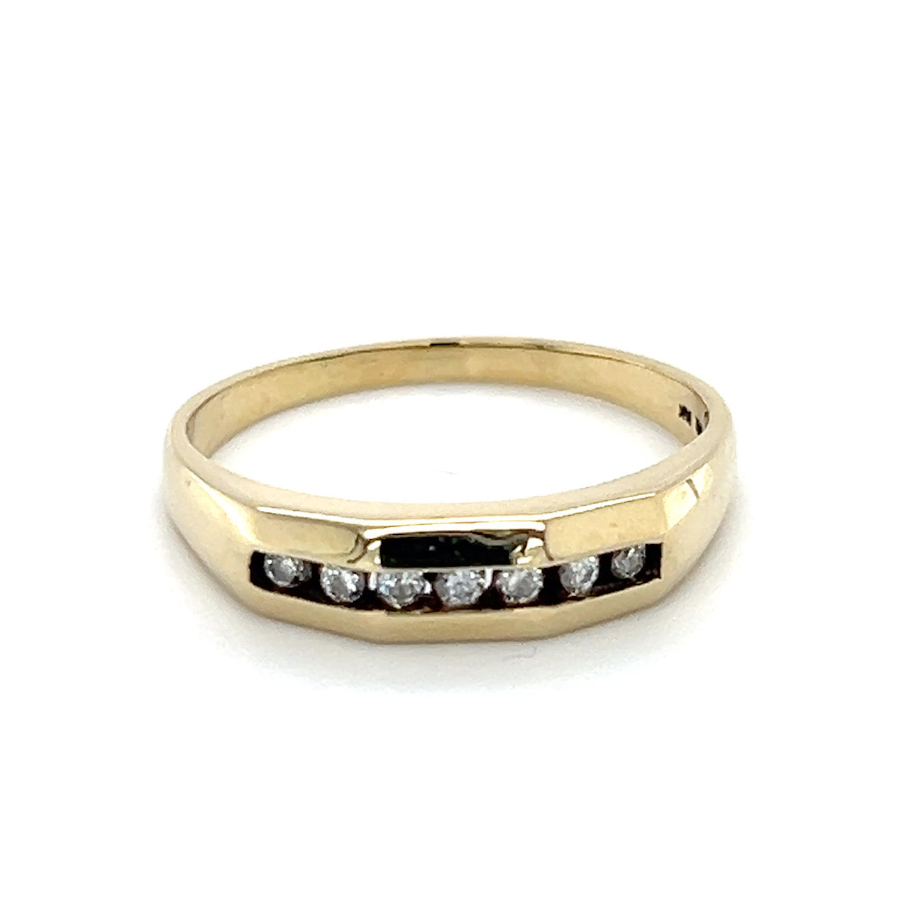 14K Yellow Gold Diamond Accent Wedding Band; 0.10 CTW; 3.5g; Size 9.5