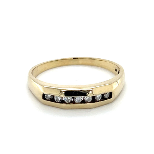 14K Yellow Gold Diamond Accent Wedding Band; 0.10 CTW; 3.5g; Size 9.5