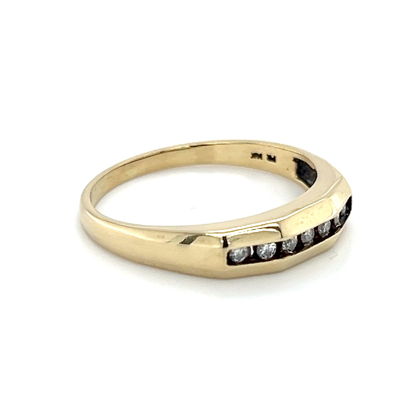 14K Yellow Gold Diamond Accent Wedding Band; 0.10 CTW; 3.5g; Size 9.5