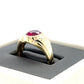 10K Yellow Gold Synthetic Ruby Gentleman's Ring; 4.4g; Size 8