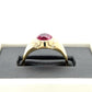 10K Yellow Gold Synthetic Ruby Gentleman's Ring; 4.4g; Size 8