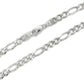 10K White Gold 22" Figaro Chain; 14.4g