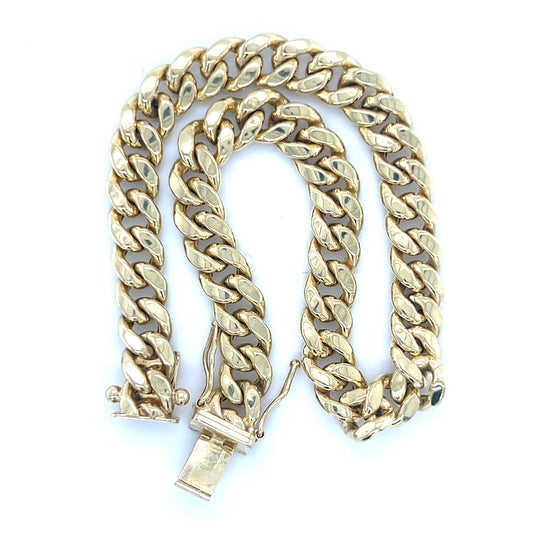 10K Yellow Gold 8.5" Cuban Link Bracelet; 7.2DWT; 11.2g