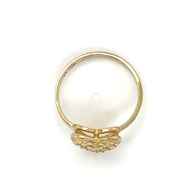 10K Yellow Gold Heart Lady's Ring; 1.1DWT; 1.6g; Size 5