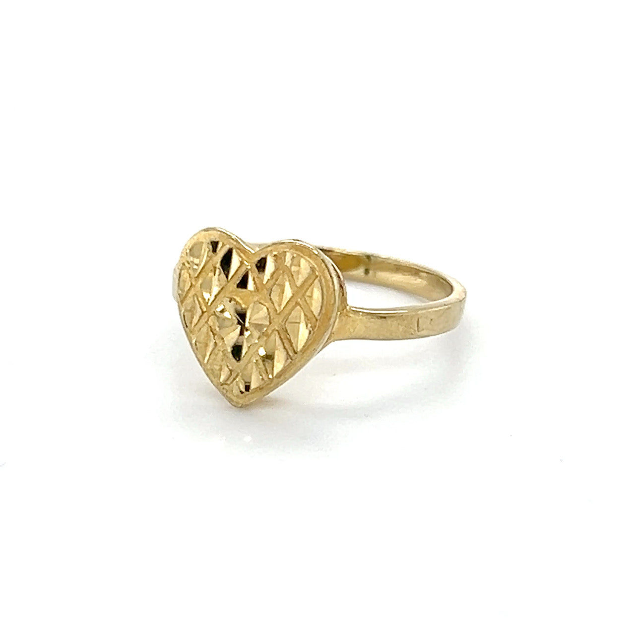 10K Yellow Gold Heart Lady's Ring; 1.1DWT; 1.6g; Size 5