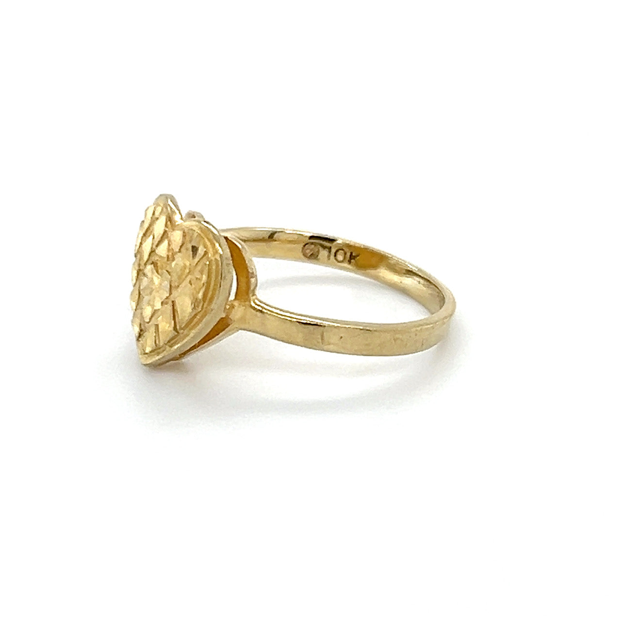 10K Yellow Gold Heart Lady's Ring; 1.1DWT; 1.6g; Size 5