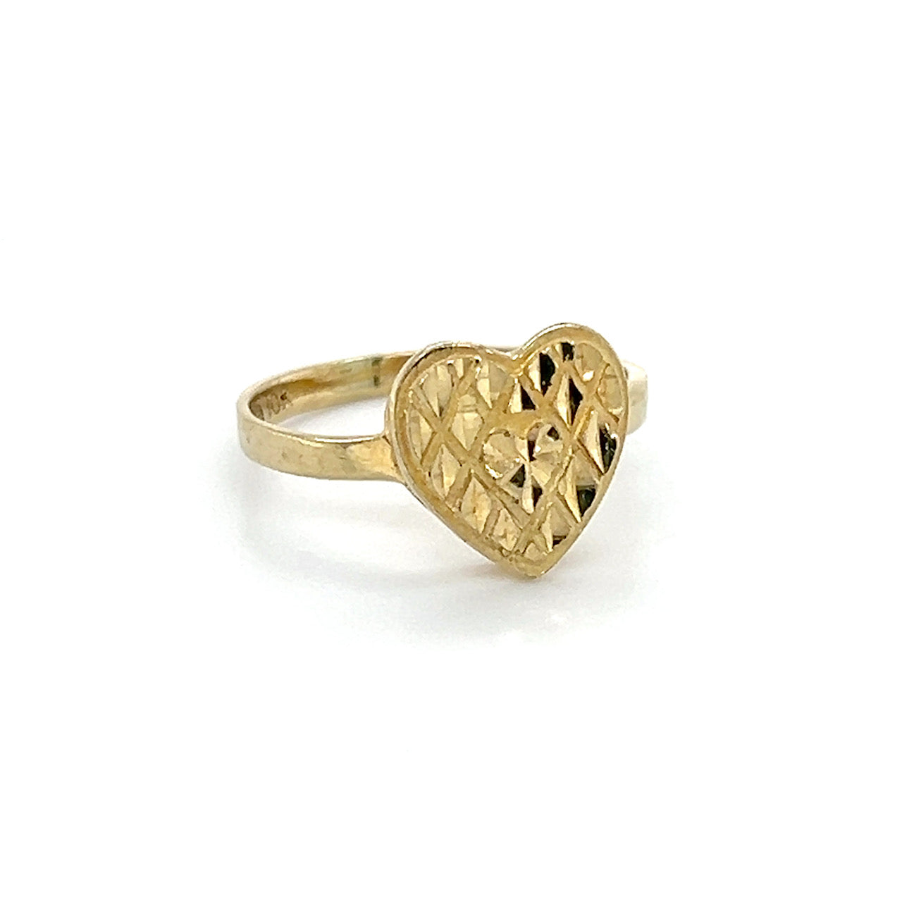 10K Yellow Gold Heart Lady's Ring; 1.1DWT; 1.6g; Size 5