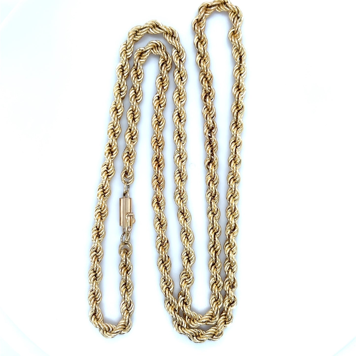 10K Yellow Gold 24" Rope Chain; 11.9g