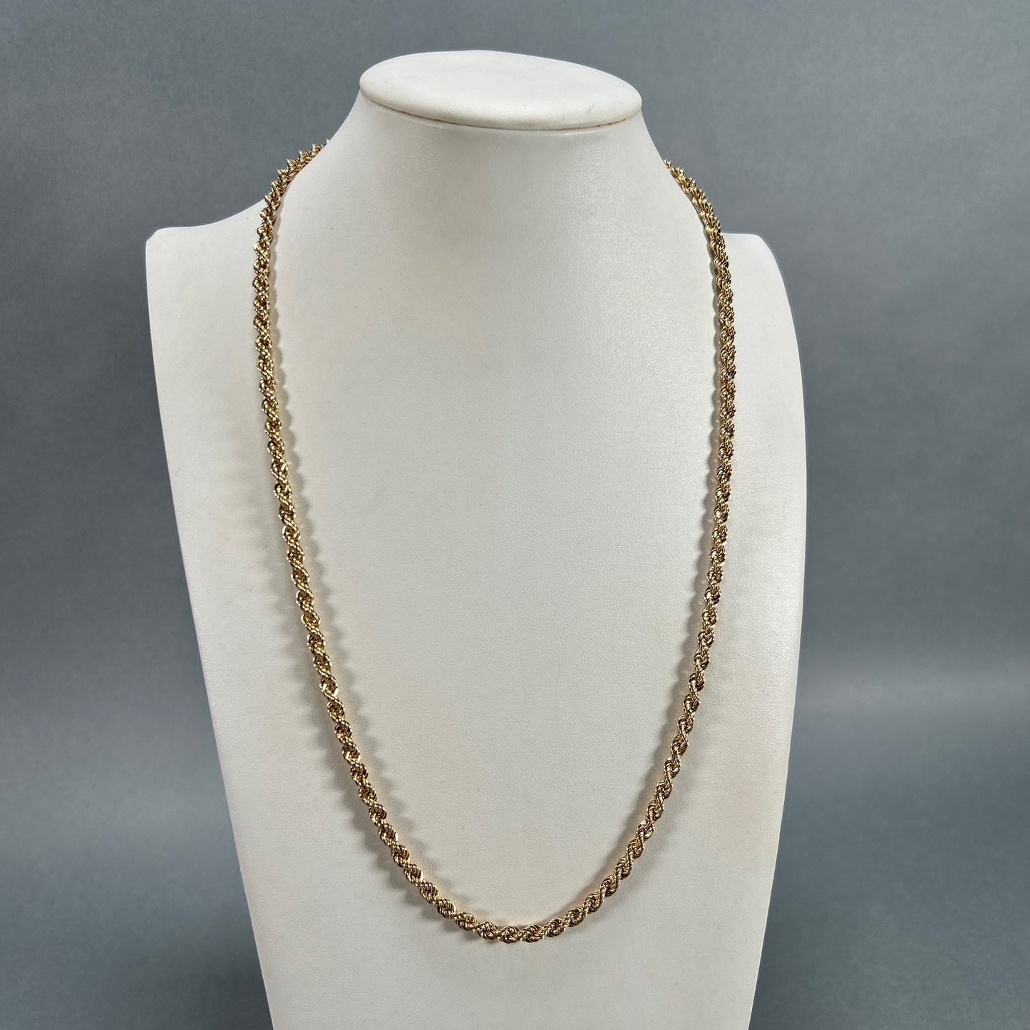 10K Yellow Gold 24" Rope Chain; 11.9g