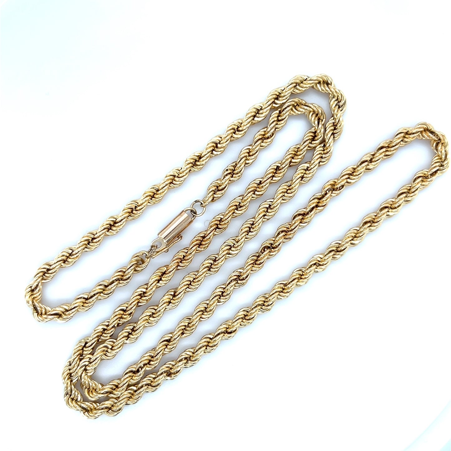 10K Yellow Gold 24" Rope Chain; 11.9g