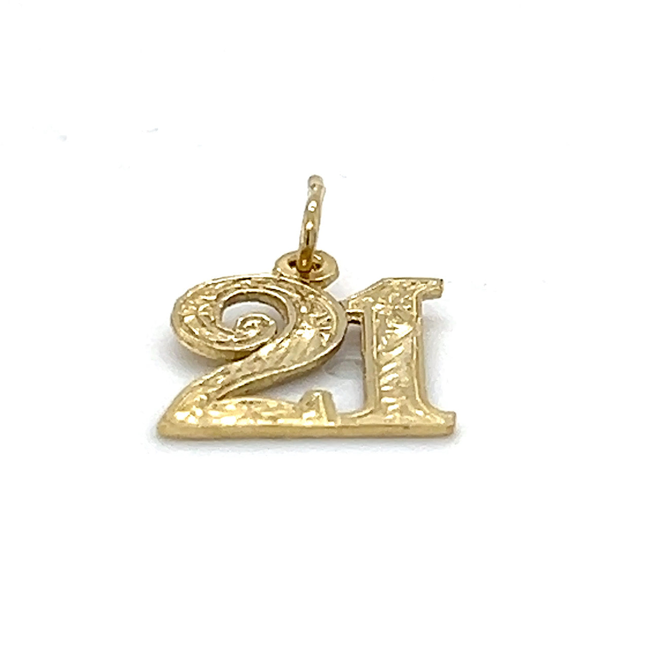 14K Yellow Gold "21" Pendant; 0.4DWT; 0.7g