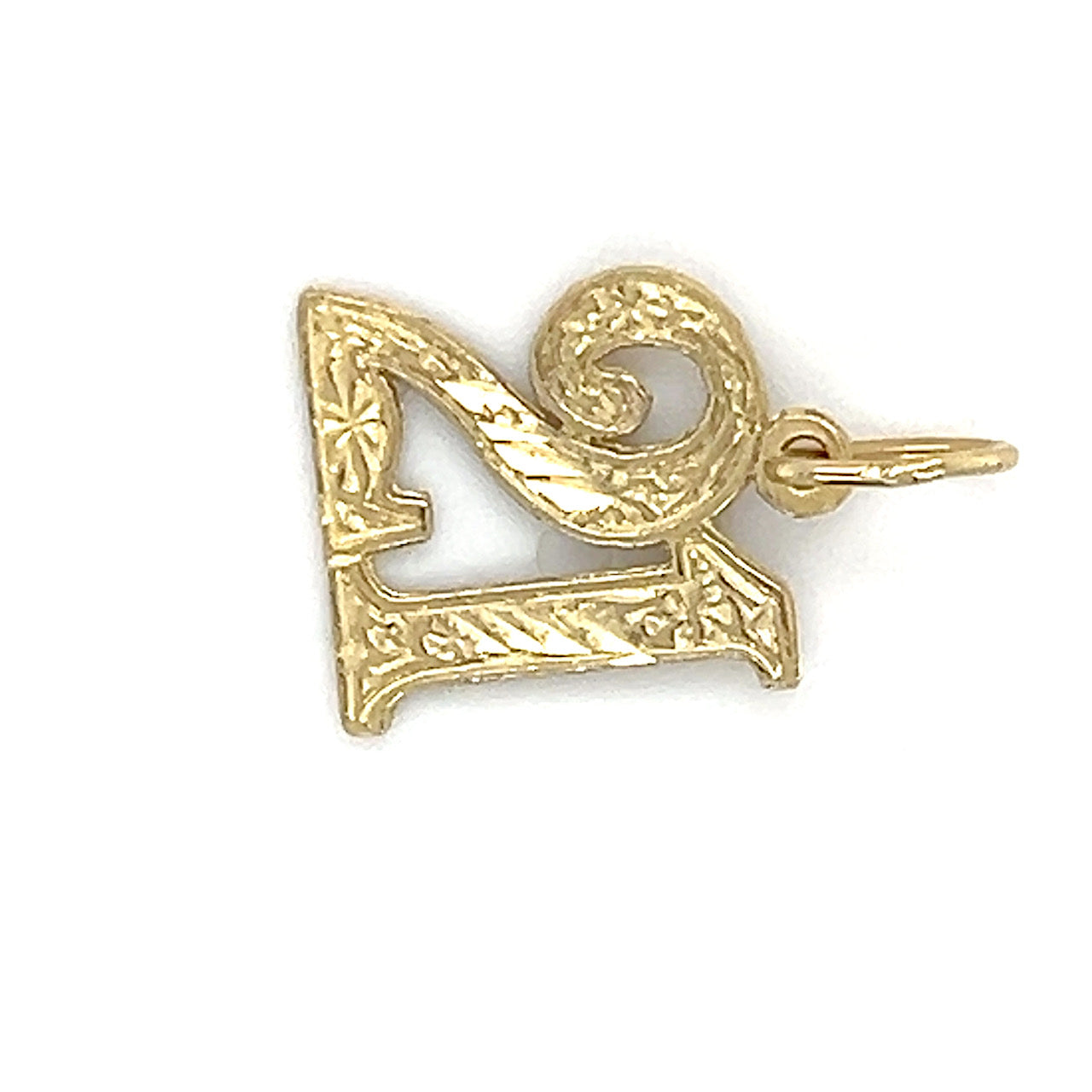 14K Yellow Gold "21" Pendant; 0.4DWT; 0.7g