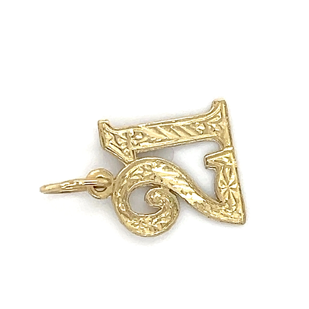 14K Yellow Gold "21" Pendant; 0.4DWT; 0.7g