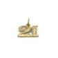 14K Yellow Gold "21" Pendant; 0.4DWT; 0.7g