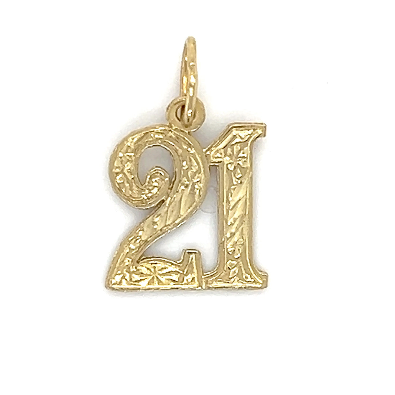 14K Yellow Gold "21" Pendant; 0.4DWT; 0.7g