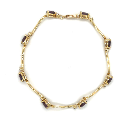 10K Yellow Gold Mystic Topaz 7" Bracelet; 3.5DWT; 5.4g