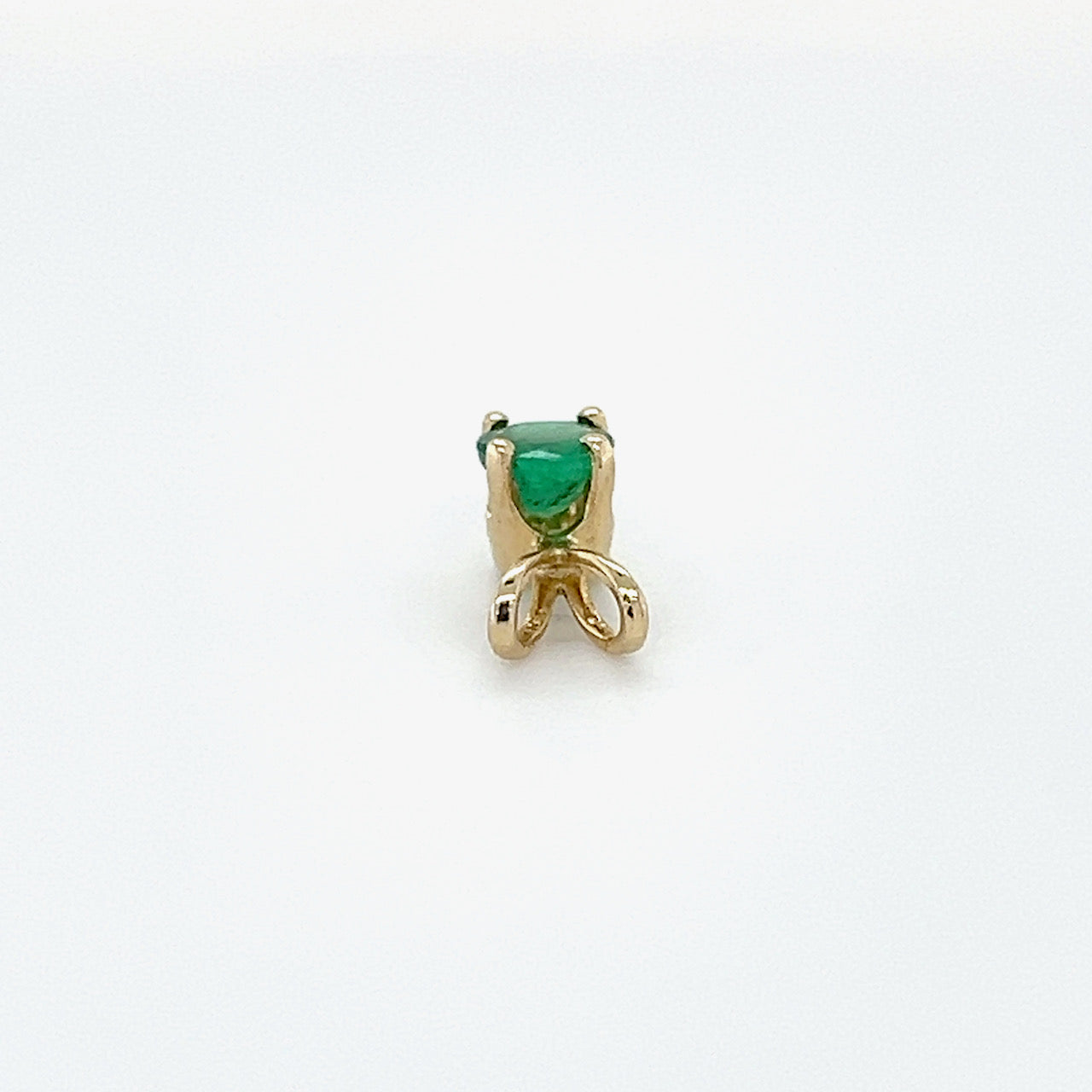 14K Yellow Gold Emerald Pendant; 0.4g