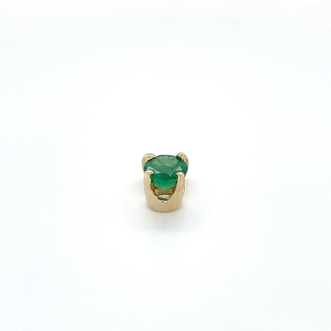 14K Yellow Gold Emerald Pendant; 0.4g