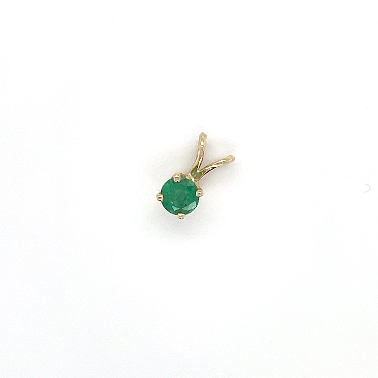 14K Yellow Gold Emerald Pendant; 0.4g