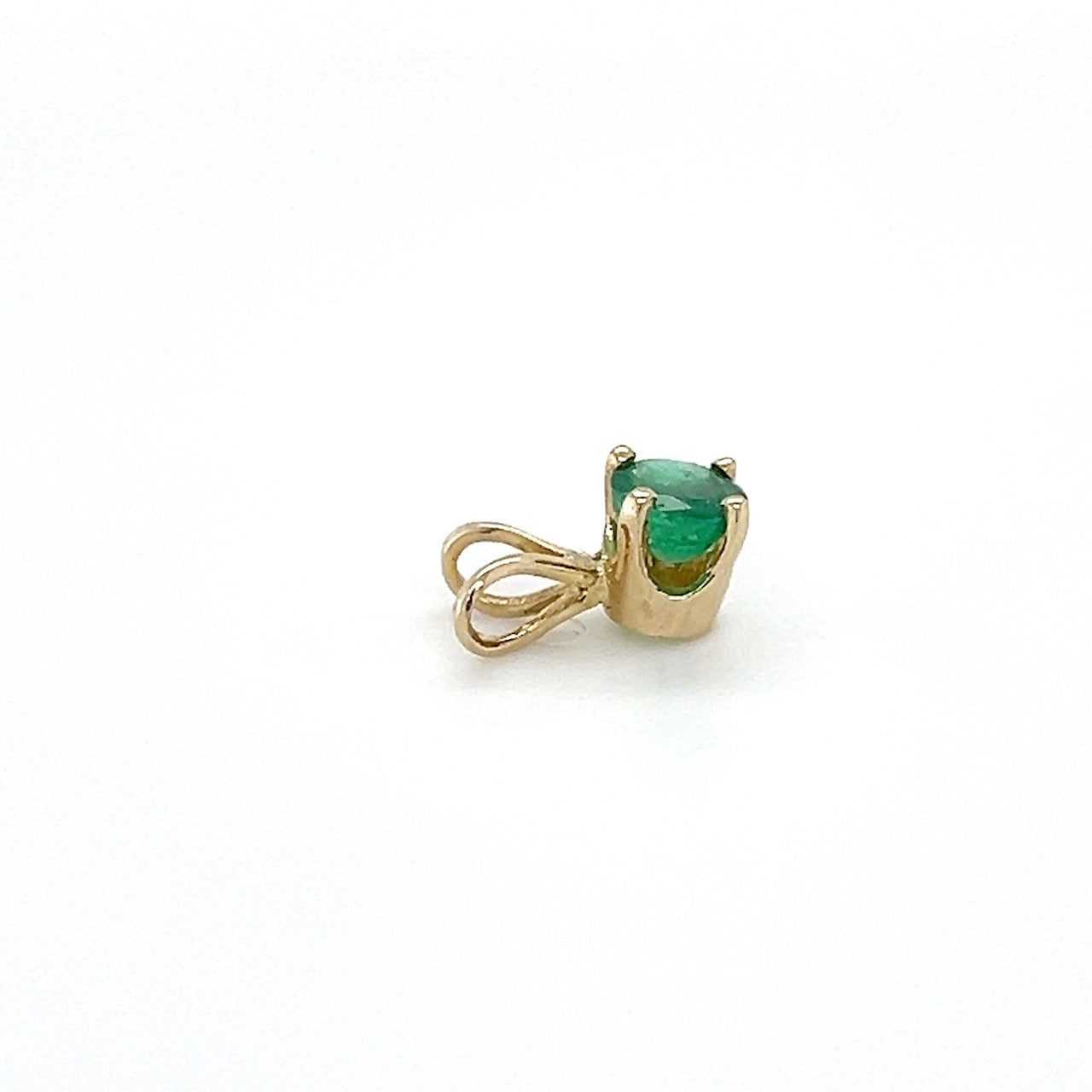14K Yellow Gold Emerald Pendant; 0.4g
