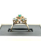 10K Yellow Gold Emerald & Diamond Accent Lady's Ring; 2DWT; Size 7