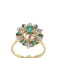 10K Yellow Gold Emerald & Diamond Accent Lady's Ring; 2DWT; Size 7