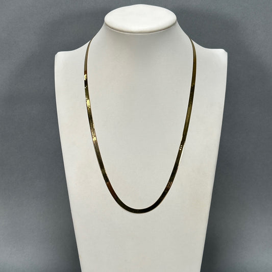 14K Yellow Gold 22" Herringbone Chain; 6.3DWT; 9.9g