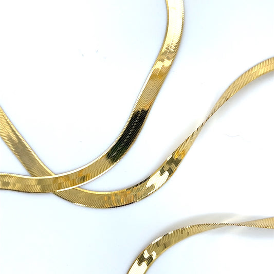 14K Yellow Gold 22" Herringbone Chain; 6.3DWT; 9.9g