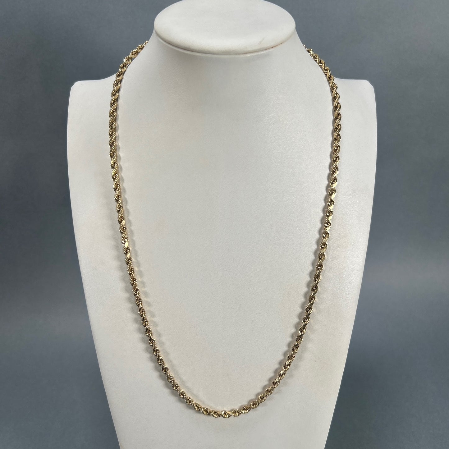 10K Yellow Gold 24" Rope Chain; 16.4g
